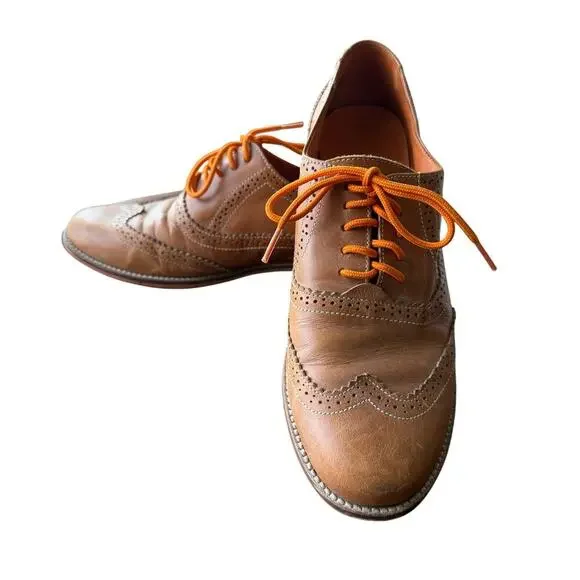 Fortress of Inca Women's Brown Leather Wingtip Oxford Loafer Flats Shoes Size 7 - Picture 8 of 10